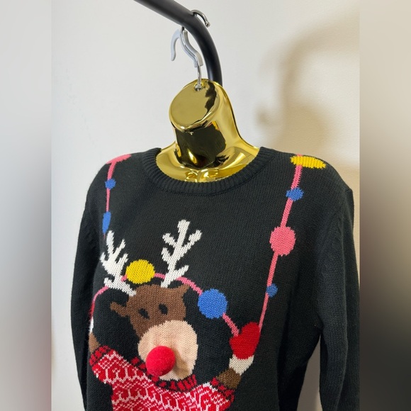 Daisy Boutique “Merry Christmas” Reindeer Pom Pom Sweater - Picture 6 of 9